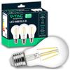 V-TAC 3x Lampadine LED a Filamento E27 12W (Equivalenti a 100W) A60-1521 Lumen - Lampadina Massima Efficienza e Risparmio Energetico - Stile Vintage Retrò - 3000K Luce Bianca Calda