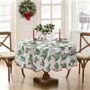 Elrene Home Fashions - Tovaglia rotonda da pranzo natalizia con bordo smerlato con agrifoglio, stile vintage, 178 x 178 cm