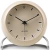 Arne Jacobsen Orologio da tavolo, diametro 11 cm, design danese, controllato, colore: sabbia