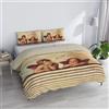 Italian Bed Linen Parure Copripiumino Matrimoniale "Sogni d'Autore" 100% cotone, Made in Italy, 250×200 cm con Doppia Patella 50 cm + 2 Federe 50×80 cm con Patella Interna, Stampa Digitale - SD59