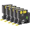 DOREE Confezione da 5 Nastri 45018 S0720580 - Nastro D1 12 mm x 7 m, Nero su Giallo, Sostituzione Compatibile al 100% per Etichettatrici Dymo LabelManager 100, 150, 160, 220P, 260P, 280, 420P, 500TS