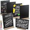 NANXJIUR Set di 6 cartelli decorativi da tavolo con lavagna, doppio lato 22 x 15 cm Cartello da tavolo in legno vintage con lavagna a gesso Piccolo cartello con lavagna a messaggio