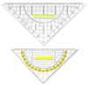 Wefaly Set di 2 triangoli geografici - 20 cm e 14 cm triangolo geometrico con maniglia, scala triangolare combinata misurazione della lunghezza e dell'angolo, ideale per disegnare cartografia