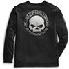 Harley-Davidson Maglietta a Maniche Lunghe da Uomo, Colore Nero, con Teschio, in Cotone, Colore Bianco, Nero, M
