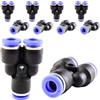 ANGEEK 10 pezzi splitter a Y a 3 vie da 6 mm, connessione pneumatica a innesto, raccordo rapido in plastica a 3 vie, raccordi push-to-connect, adattatore per tubi dell'aria PY
