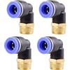 ANGEEK set da 4 pezzi, 10 mm - 3/8, raccordi pneumatici a gomito a 90° con filettatura maschio PT, adatti per il collegamento rapido di tubi flessibili, accessori compressori d'aria