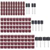 HTBAKOI Cilindri Abrasivi Accessori Punte, Levigatura a Tamburo (132pcs) Bande di Levigatura Maniche e Mandrini Tubolari in Gomma per Dremel Rotary Tool