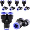 ANGEEK 10 pezzi splitter a Y a 3 vie da 8 mm, connessione pneumatica a innesto, raccordo rapido in plastica a 3 vie, raccordi push-to-connect, adattatore per tubi dell'aria PY