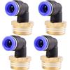ANGEEK set da 4 pezzi, 8 mm - 1/2, raccordi pneumatici a gomito a 90° con filettatura maschio PT, adatti per il collegamento rapido di tubi flessibili, accessori compressori d'aria