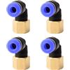 ANGEEK set da 4 pezzi, 4 mm - 1/8, raccordi pneumatici a gomito a 90° con filettatura interna PT, adatti per il collegamento rapido di tubi flessibili, accessori compressori d'aria