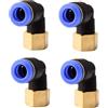 ANGEEK set da 4 pezzi, 8 mm - 1/4, raccordi pneumatici a gomito a 90° con filettatura interna PT, adatti per il collegamento rapido di tubi flessibili, accessori compressori d'aria