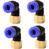 ANGEEK set da 4 pezzi, 6 mm - 1/8, raccordi pneumatici a gomito a 90° con filettatura interna PT, adatti per il collegamento rapido di tubi flessibili, accessori compressori d'aria