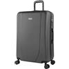 ITACA - Valigia 23Kg da stiva capiente Valigia rigida XL con ruote silenziose Trolley Grande Rigido leggero ideale per viaggi lunghi con Lucchetto a combinazione, Antracite