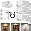 RIRIDAMAI 3 Pacchi Luce per Quadri Senza Fili con Telecomando,Magnetic Painting Light,3 Colore Luci per Quadri Senza Fili Ricaricabili con Timer, Luce LED per Quadri a Batteria,perFoto e Ritratti (Bianco)