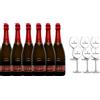 La Versa Testarossa 2016 Pinot Nero Metodo Classico Brut Oltrepo' Pavese Docg 75 cl 6 Bottiglie e 6 Bicchieri