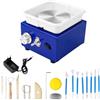LetCartMaker Mini disco ceramico elettrico da 30 W con 16 accessori per ceramica, per principianti, bambini e adulti, blu