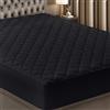 Utopia Bedding Coprimaterasso trapuntato con angoli, per letto queen size, elastico, con angoli, si estende fino a 40,6 cm di profondità, lavabile in lavatrice (nero)