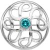 Alexander Castle - Spilla celtica in argento Sterling 925, da donna, con zirconia cubica blu e confezione regalo, 28 mm, Argento sterling, Zirconia cubica