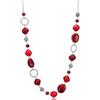 BULINLIN Collana lunga con perline in argento per donne, collana girocollo in maglia realizzata a mano con perle di cristallo per gioielli alla moda e regali, 38 inches, Resina Perla Cristallo, Perla