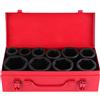Ausla Set Bussole Impatto 10 Pezzi 22-50mm | Kit, guida 3/4' 6 punti, acciaio Cr-Mo, per officina, in valigetta