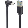 PremiumCord Cavo di Collegamento USB 3.2 Gen 1, SuperSpeed Trasferimento Dati Fino a 5Gbit/s, Cavo di Ricarica Fino a 2A, Potenza 40W, USB Tipo A Maschio a Tipo C Maschio 90°, Nero, Lunghezza 3m