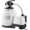 Intex 26680 - Pompa Filtro a Sabbia Krystal Clear con Generatore Salino di Cloro Saltwater System Integrato, Flusso d'Acqua 10000 L/h, Flusso di Sistema 8000 L/h, per piscine con massimo 56800 L