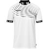 Kempa Wave 26 - Maglietta Sportiva da Uomo e Ragazzo, a Maniche Corte, Funzionale, per Palestra, Fitness, Elastico e Traspirante, Colore Bianco/Grigio, 116