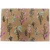 Relaxdays Zerbino in Cocco, Floreale, 60x40 cm, Antiscivolo, Resistente, per Interni ed Esterni, Tappetino, Multicolore