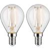 Paulmann 28857 Lampadina LED goccia filamento E14 230V 2x250lm 2x2,7W 2700K chiaro lampade