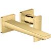 hansgrohe Metropol Miscelatore monocomando lavabo ad incasso a parete con maniglia a leva e bocca erogazione 22.5 cm, oro lucido, 32526990