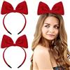 Lusofie Fasce per Capelli con Fiocco Rosso - Cerchietti Natale e Halloween per Donna - Accessori per Capelli per Feste e Cosplay