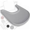 Babarta Vassoio per seggiolone compatibile con la sedia Stokke Tripp Trapp - non compatibile con piatti a ventosa - design ergonomico curvo, Grigio opaco, senza BPA, facile da montare