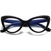 Hubeye Occhiale da lettura da Donna Occhi da Gatto Montatura grande alla moda Lettore Oversized Cat Eye Occhiali Anti-blu con la Custodia in tessuto 3.50