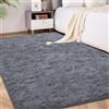 FVVRAX Tappeto a pelo lungo, 140 x 200 cm, grigio, extra morbido, antiscivolo, per soggiorno, camera da letto, morbido tappeto per bambini e animali domestici
