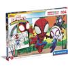 Clementoni - 25727 - Happy Color Double Face - Spidey and His Amazing Friends - 104 pezzi, Made in Italy, puzzle bambini 6 anni, puzzle da colorare, puzzle Spiderman, puzzle cartoni animati supereroi
