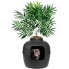 THE GOOD PET STUFF COMPANY Good Pet Stuff, L'originale lettiera nascosta, per piante artificiali e lettiera per gatti chiusa, ventilata e filtro antiodore, facile da pulire, in pelle scamosciata nera