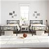 Yaheetech Set di 2 Struttura Letto Singolo in Metallo 90 x 190 cm Nero