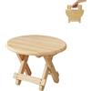 MAGIC SELECT Mini Sgabello Pieghevole in Legno. Sedile da Viaggio, Sgabello Rotondo per Bambini, Poggiapiedi Portatile per Casa, Bagno, Cucina, Giardino, Ufficio, Viaggi. Supporta 90 kg.