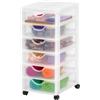 Iris Ohyama Cassettiera in Plastica con ruote, 6 Cassetti Piccoli, Biancastro, Maniglie facili da tirare, Organizzatore, Per Camera Da Letto, Bagno, Scuola e Ufficio, Senza BPA, Contenitore, DDDC-360