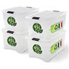 Iris Ohyama, Scatola di Raccoglimento in Plastica con Coperchio, 45L, Lotto di 4, Trasparente, Clip di Chiusura, Maniglia, Impilabile, Organizzazione Solida e Durevole, per Camera, Ufficio, BSB-45