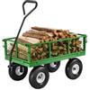 VEVOR Carrello da Giardino in Acciaio 308,44 kg su Ruote, Carrello da Giardino per Impieghi Gravosi Trainabile, Carrelli da Giardino in Metallo per Esterni, Pneumatici 254 mm Lati Rimovibili in Rete