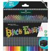 Faber-Castell 116411 Black Edition Set di 100 Matite Colorate, Resistenti alla Rottura e con Impugnatura Ergonomica, Valigetta Colori per Colorare su Carta Chiara e Scura