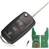 onetop1 Guscio Chiave auto a distanza per VW Beetle Eos Golf 6 Jetta T1guan 434Mhz | per Seat Skoda Fabia ID48 Chip,Controllo remoto telecomando radiocomando portachiavi