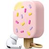 elago Gelato Custodia Cover in Silicone Morbido con Moschettone Portachiavi Compatibile con AirPods Pro - Unico 3D Cover Ice Cream Carina Cover Kawaii (Fragola)