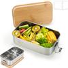 VINATO Portapranzo Acciaio Inox 1000ml, Lunch Box Ermetico con Scomparto, Bento Box per Ufficio, Scuola e Viaggi, Porta Pranzo Acciaio Inox Durevole e Leggero