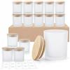 Winter Shore 170 ml Barattoli Vetro con Coperchio [Set di 15] - Contenitori Vetro Smerigliati per Realizzare Candele - Candele Fai da Te - 15 Etichette Adesive, 15 Etichette Vuote, 1 Penna Nera