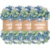BambooMN JubileeYarn Fun Finger Loops - Filato in poliestere Jumbo Weight Loop - 100 g/matassa - Multicolore Blu Verde - 4 matasse