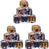 Topolenashop Set 18 Dadi Colorati 15 mm - 6 Facce Classiche per Giochi da Tavolo, Attività Educative, Roleplay, Scuola e Hobby - Plastica Resistente Multicolore Art.06786