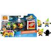 Minions Cattivissimo Me 4 4 Figure Pack Party Bus Mazzo | 5,8 cm Figure da Collezione | La Confezione ha 3 Figure visibili più 1 Figura Sorpresa Nascosta