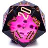 Cusdie Dadi grandi D20 da 55 mm, con bordi affilati, dadi giganti a 20 facce per giochi di ruolo Dungeons and Dragons, giochi da tavolo (teschio rosa)